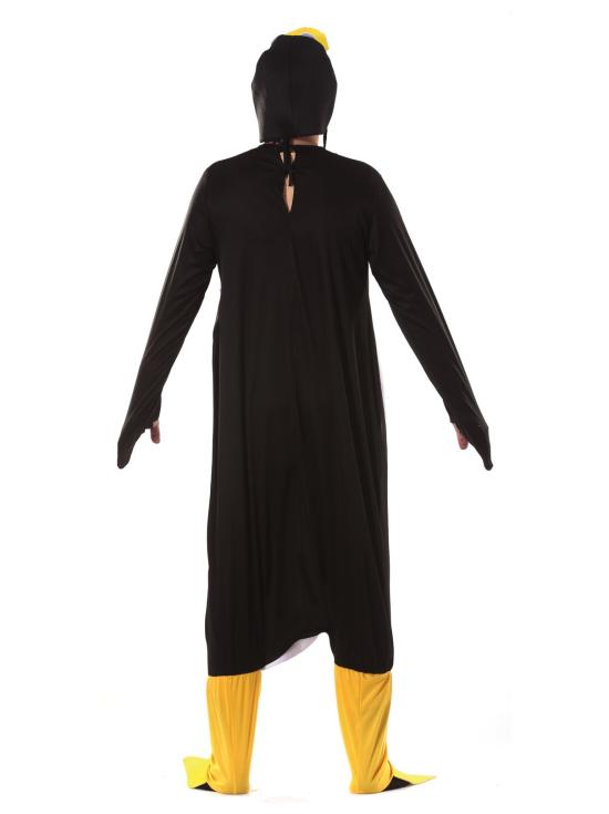 Fantasia de pinguim adulto para o frio.