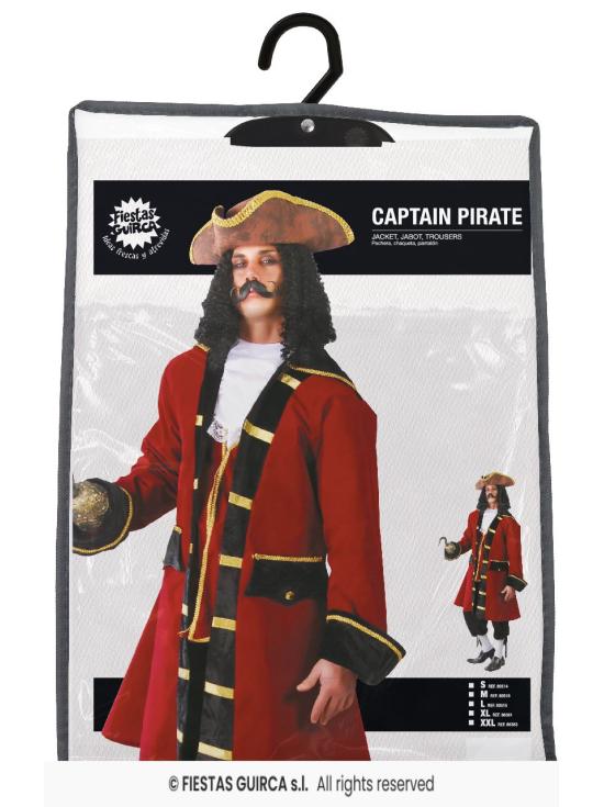 Fantasia de Capitão Gancho Pirata Tamanho Adulto
