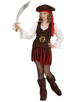 Fantasia de menina tesouro pirata caribenha