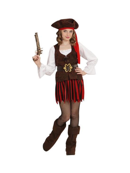 Fantasia de menina tesouro pirata caribenha
