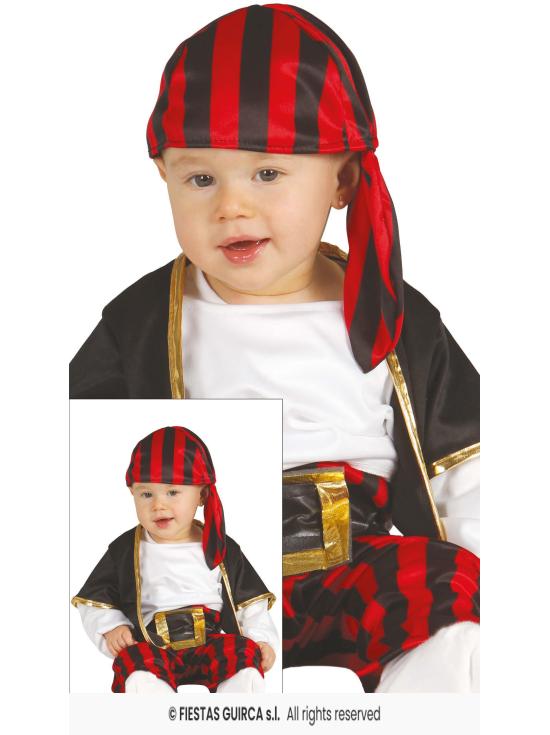 Fantasia de pirata caribenho para bebê.