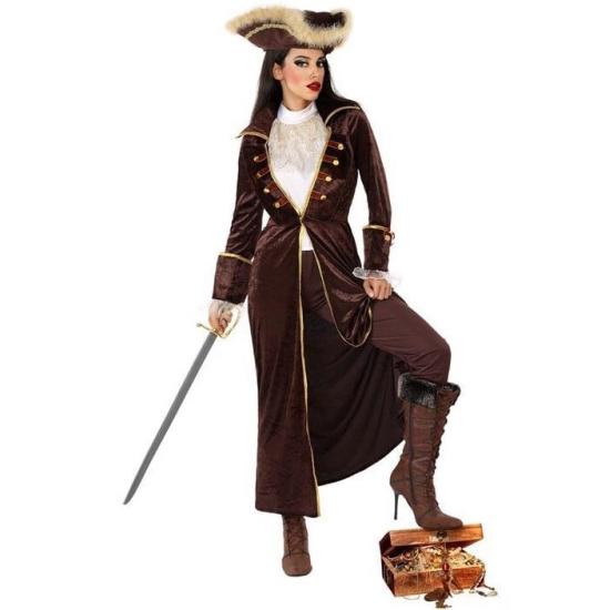 Fato de pirata castanho para mulher Fato de pirata castanho para mulher