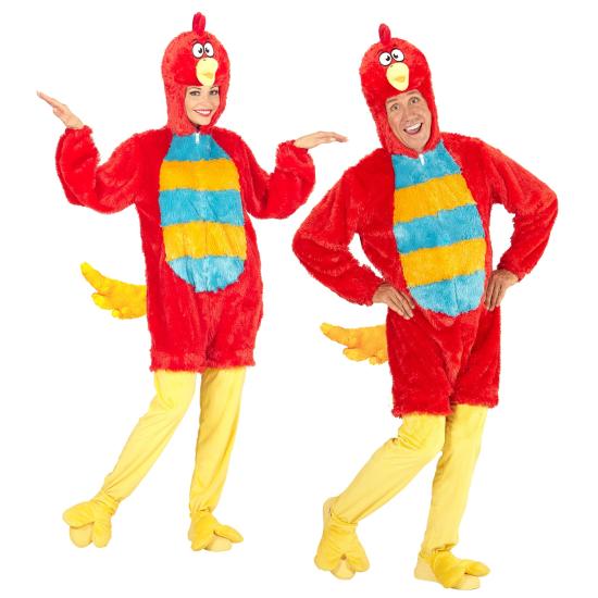 Fato de festa de pássaro verde para adulto