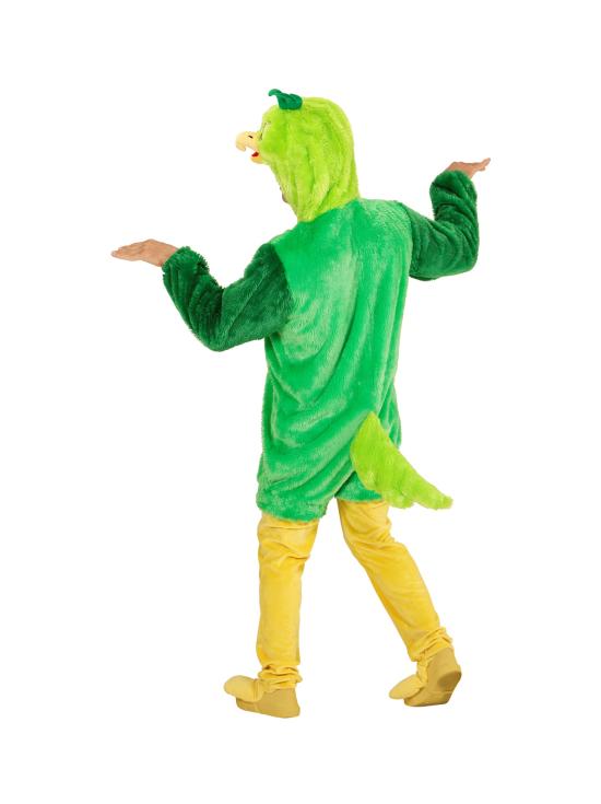 Fato de festa de pássaro verde para adulto