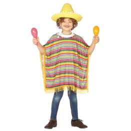 Fato de poncho mexicano tamanho criança