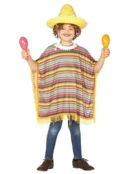 Fato de poncho mexicano tamanho criança