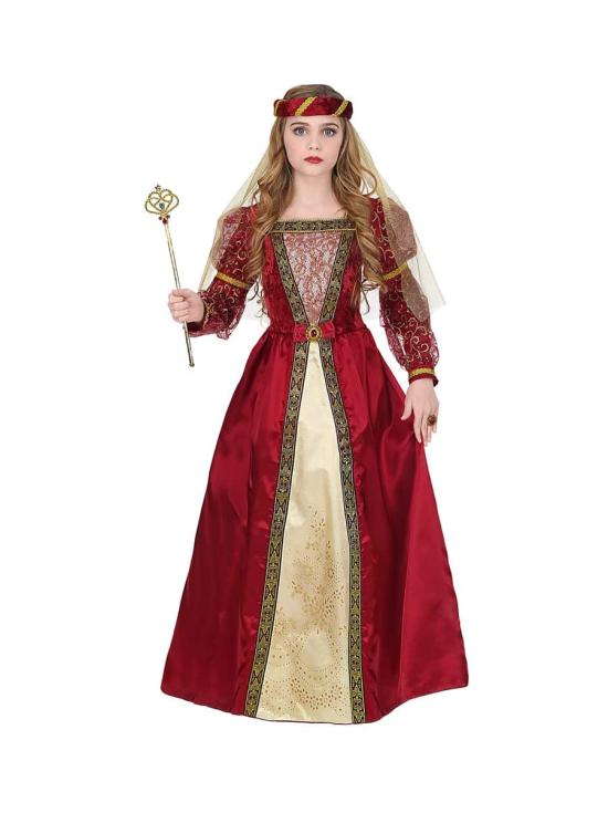 Fato de castelo medieval da rainha para menina