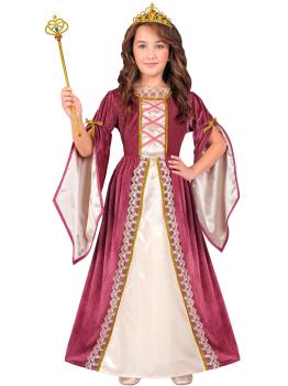 Elegante fantasia de princesa medieval em tamanho infantil.