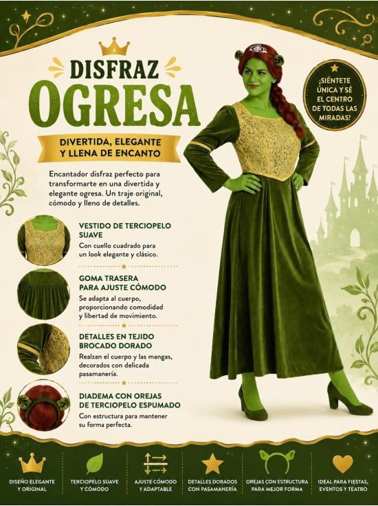 Fato de princesa medieval Fiona para adulto
