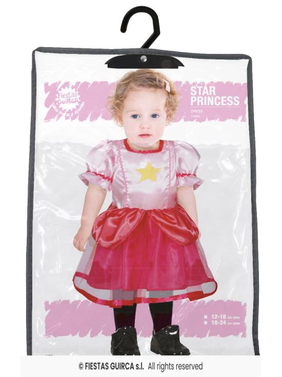 Fantasia de princesa rosa para bebê - Fantasia de princesa estrela para meninas