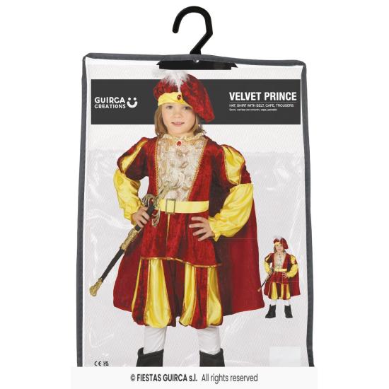 Fantasia de Príncipe de Conto de Fadas Borgonha para Crianças