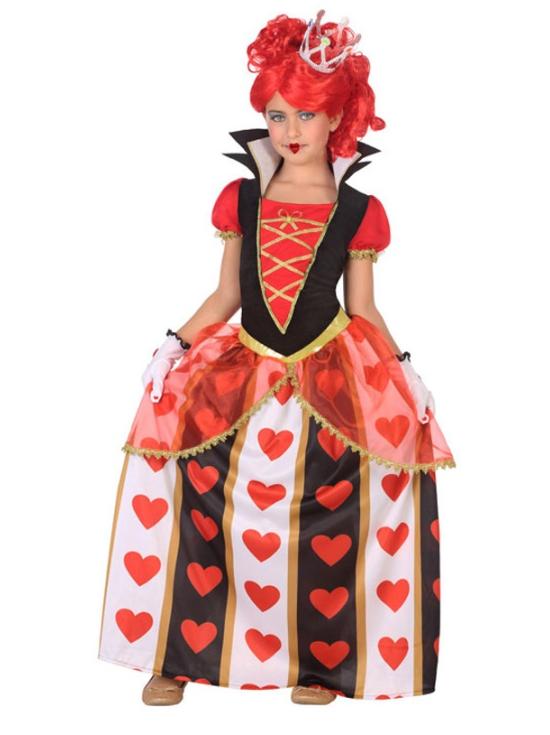 Fato de Rainha de Copas em tamanho infantil