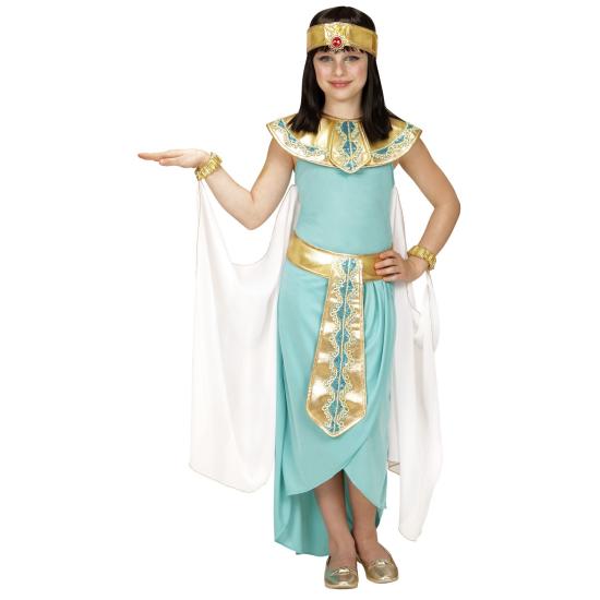 Fantasia de Rainha Egípcia do Nilo, azul, tamanho infantil