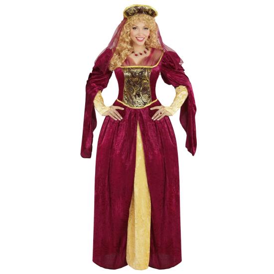 Traje feminino de luxo vermelho rainha medieval Traje feminino de luxo vermelho rainha medieval