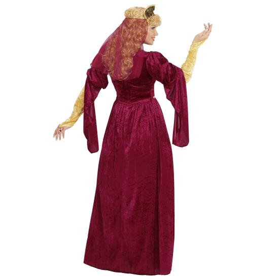 Traje feminino de luxo vermelho rainha medieval Traje feminino de luxo vermelho rainha medieval