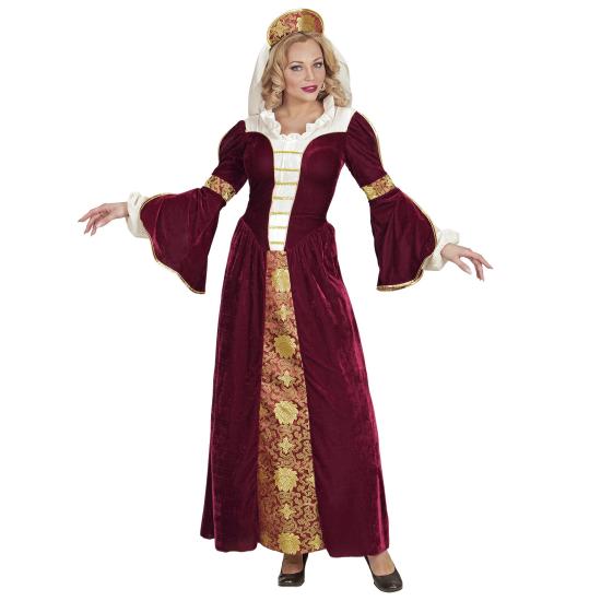 Fato de rainha medieval vermelha para mulher Fato de rainha medieval vermelha para mulher