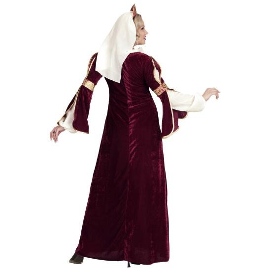 Fato de rainha medieval vermelha para mulher Fato de rainha medieval vermelha para mulher