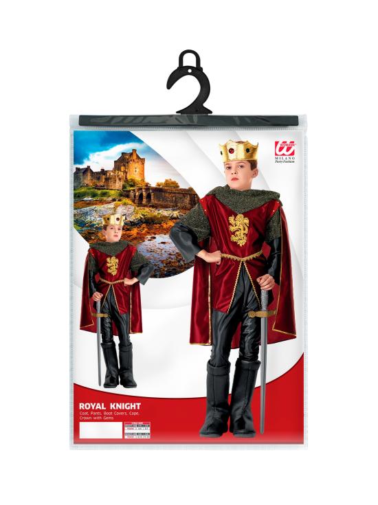 Fantasia de Rei Medieval Vermelha Infantil
