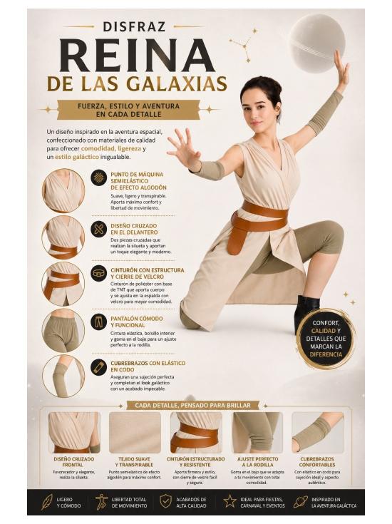 Disfarce Rey Star Wars Económico para Mulher Adulta