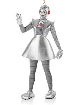 Fantasia de robô metálico para mulheres