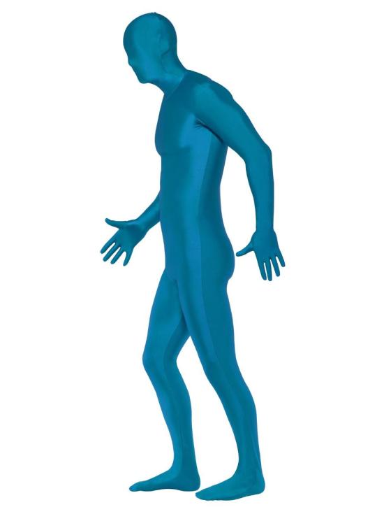Traje de segunda pele azul adulto