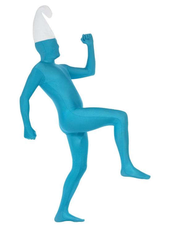 Traje de segunda pele azul adulto