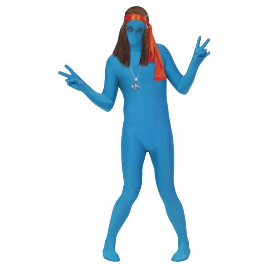 Traje de segunda pele azul adulto