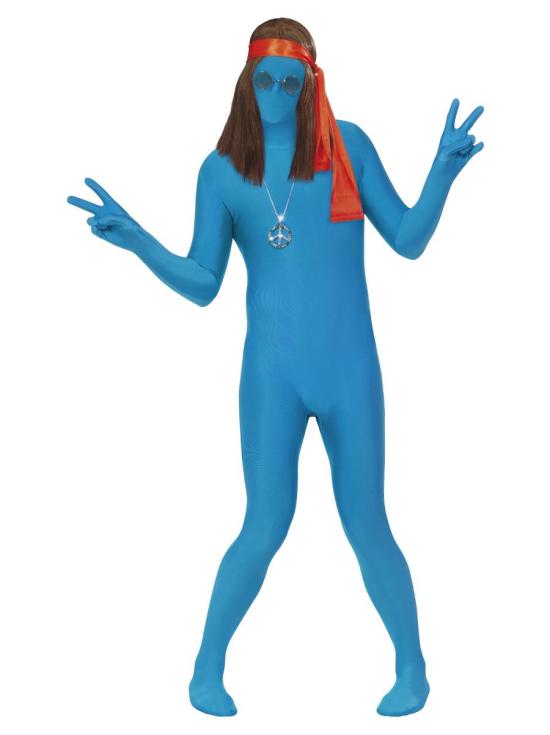Traje de segunda pele azul adulto