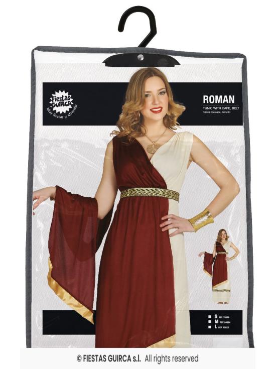 Traje Romano Feminino – Fantasia de Senadora Romana para Adultos para o Carnaval