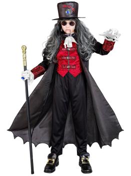 Fantasia Infantil Senhor dos Vampiros – Casaco Longo com Colete e Cartola