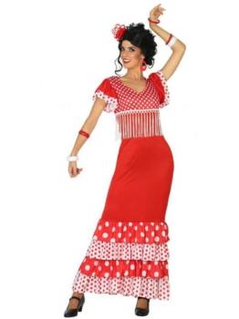 Fato sevilhano vermelho para mulher