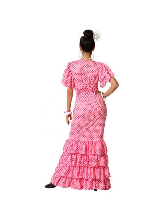 Fato sevilhano rosa para mulher
