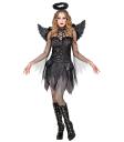 Fato de anjo negro sexy para menina