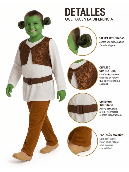Fantasia de Ogro Verde do Shrek para Crianças