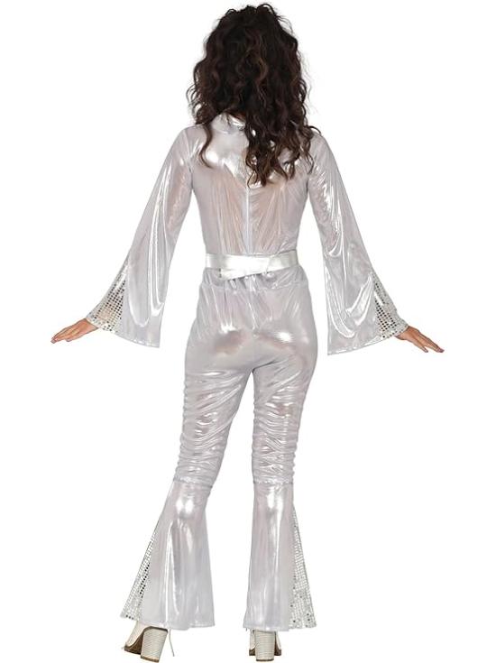 Fantasia Disco Prateada para Mulheres