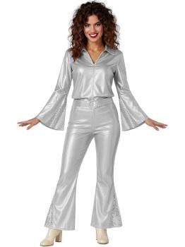 Fantasia Disco Prateada para Mulheres