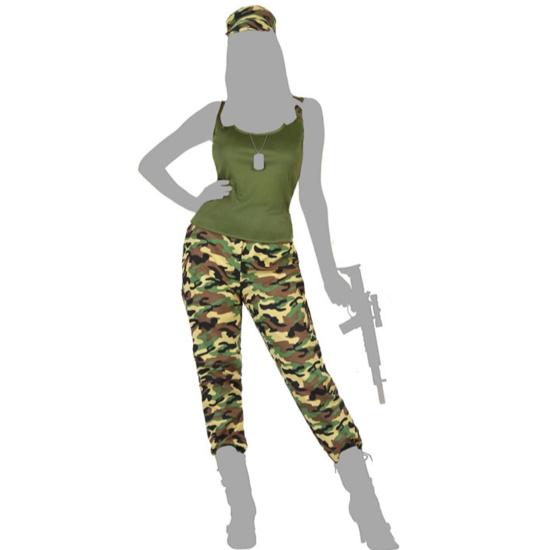 Fantasia de soldado de verão adulto