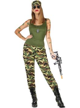 Fantasia de soldado de verão adulto