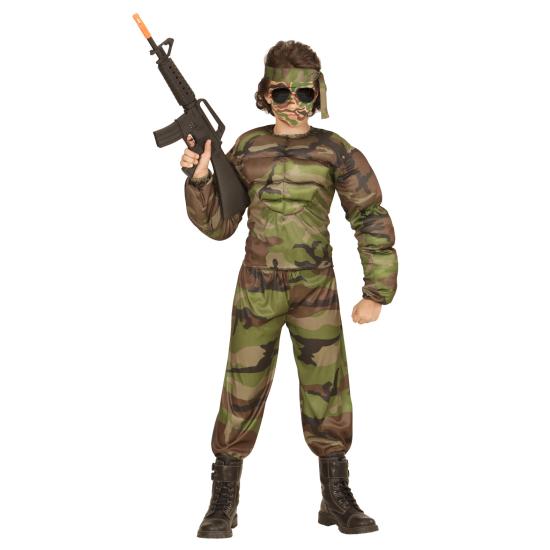 Fantasia de Soldado Rambo Musculoso para Crianças