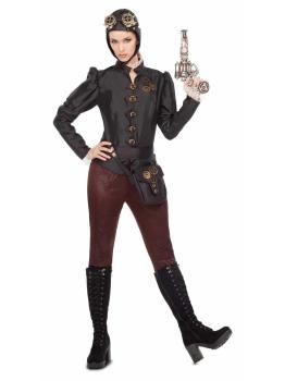 Fantasia de aviador retrô Steampunk para adulto