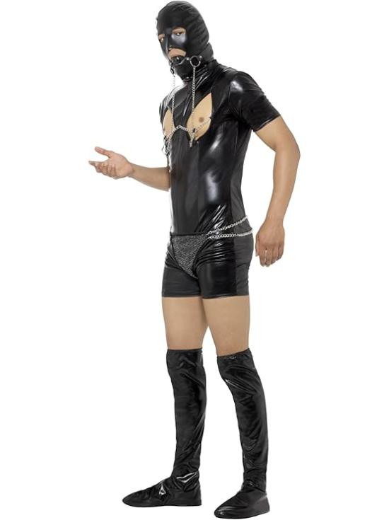 Fantasia masculina submissa preta para despedidas de solteira