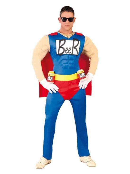 Fantasia de Super Homem da Cerveja para Homens – Fantasia Divertida de Cerveja