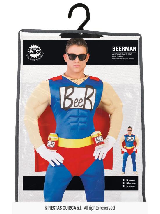 Fantasia de Super Homem da Cerveja para Homens – Fantasia Divertida de Cerveja