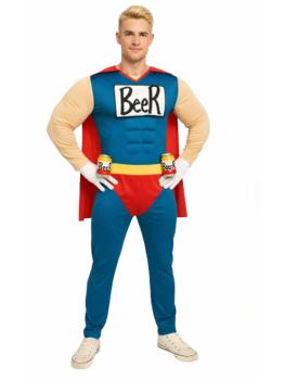 Fantasia de Super Homem da Cerveja para Homens – Fantasia Divertida de Cerveja