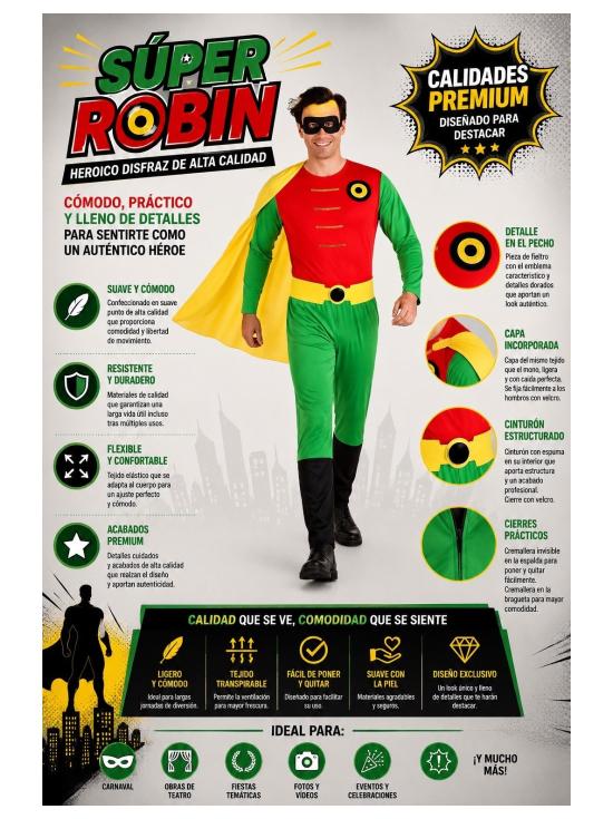 Disfarce Super Robin para Adulto