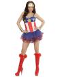 Fantasia super sexy de super-herói do Capitão América