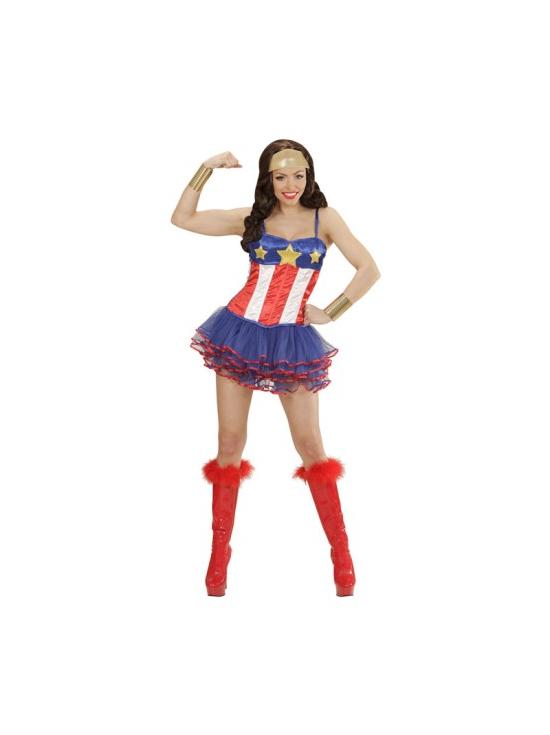 Fantasia super sexy de super-herói do Capitão América