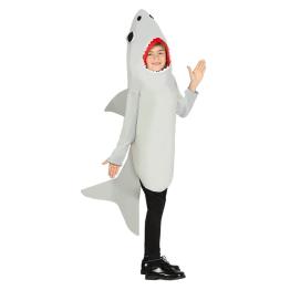 Fato de tubarão branco para criança