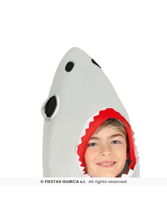 Fato de tubarão branco para criança