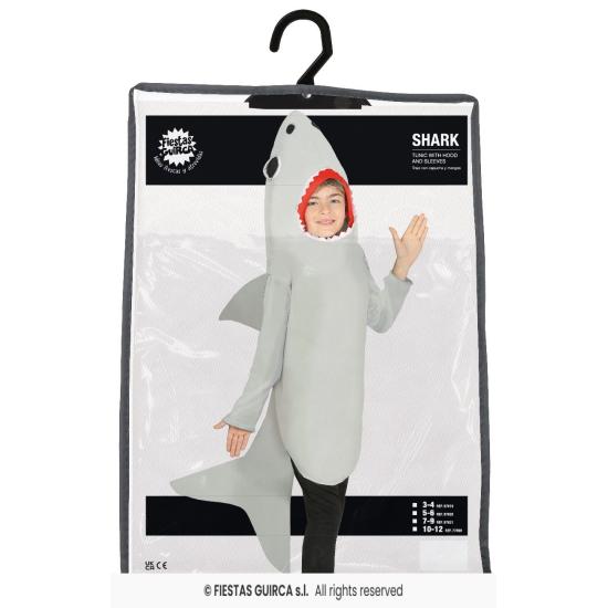 Fato de tubarão branco para criança